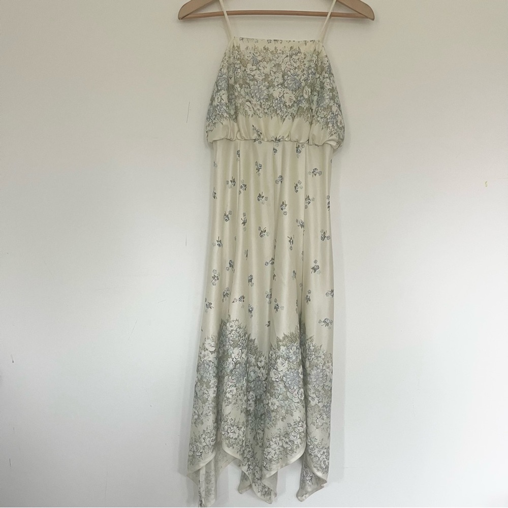 Vintage ILGWU Dress Workers Union Made USA Floral Spaghetti-Strap Midi Dress XS